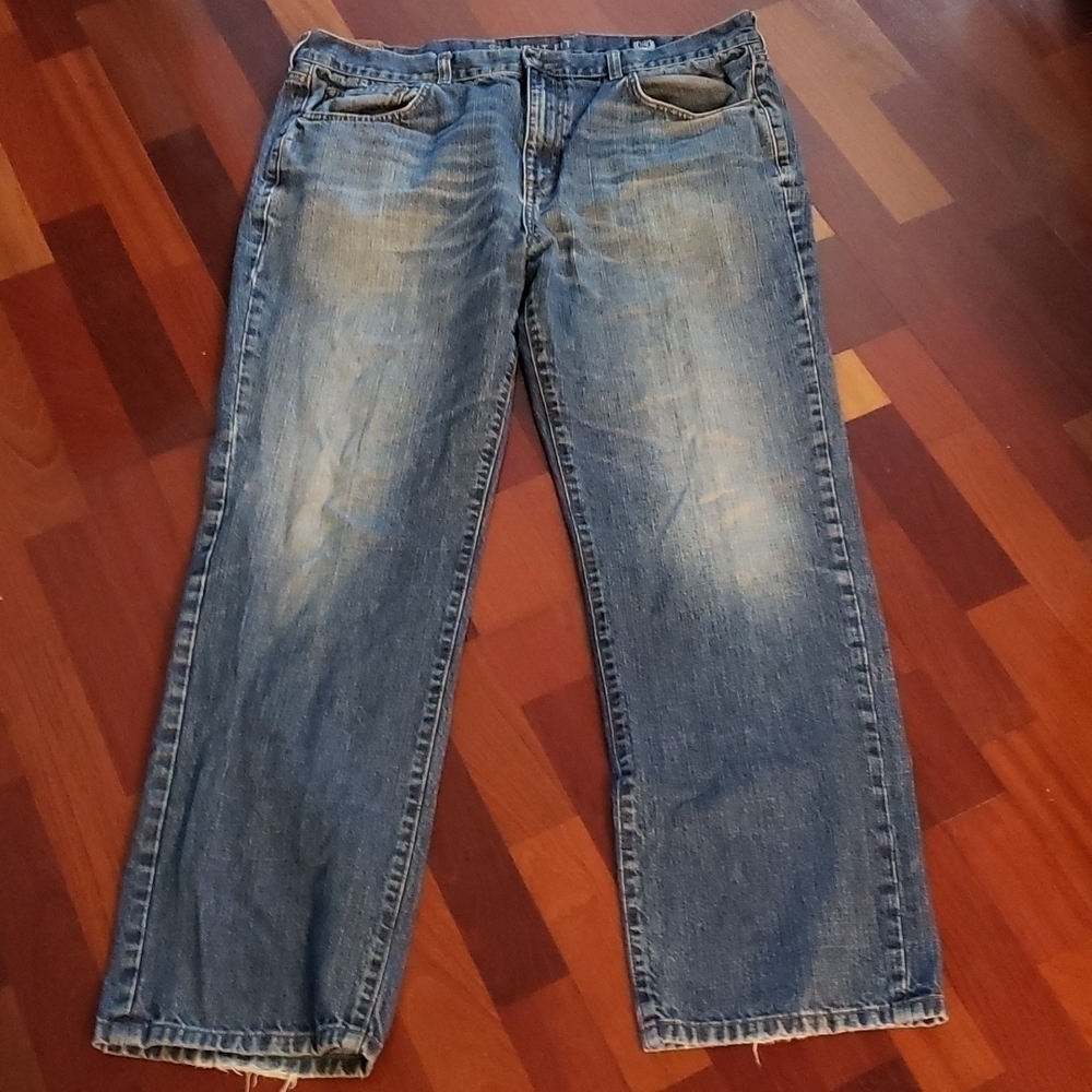 Chaps Denim Jeans Straight Leg 38x30.5" Distressed 100% Cotton